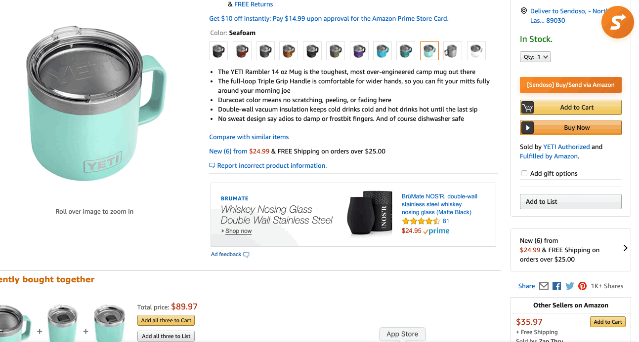 Amazon Chrome Extension Experience Sendoso